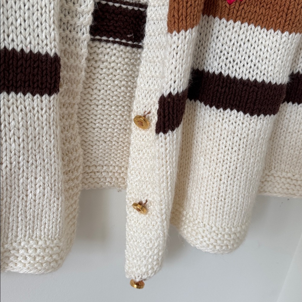 Anthropologie Vero Alfie Hand-Knit Cardigan Sweater Size 2 - Picture 9 of 16